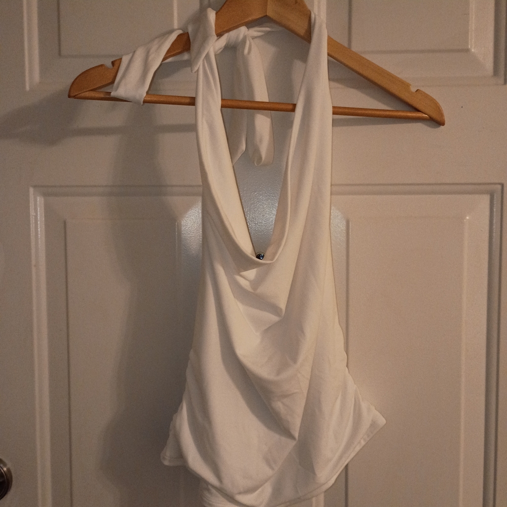 Garage White Halter Tank Top
